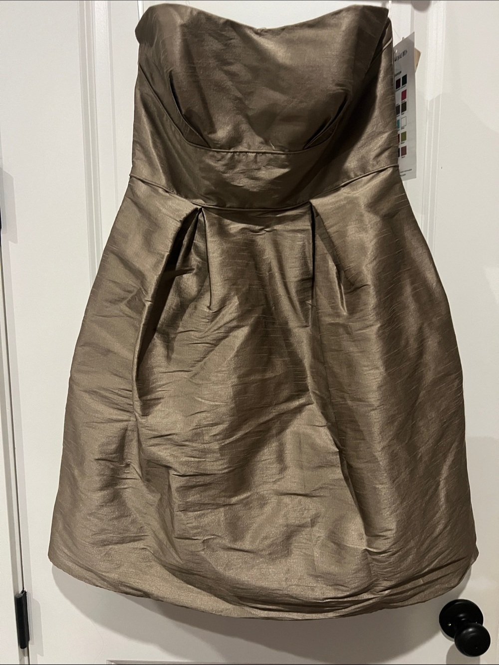 Jim Hjelm Champagne Homecoming Cocktail Strapless Dress
